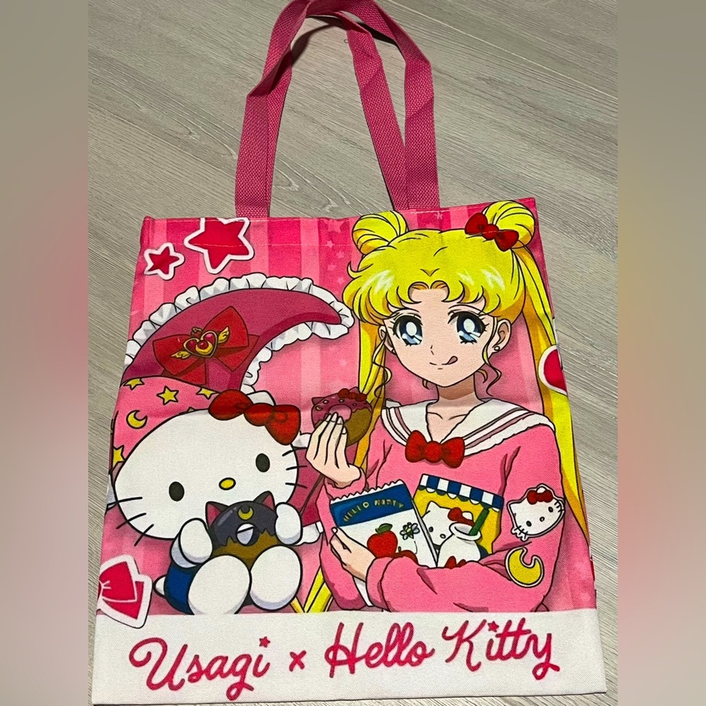 Sailormoon/Hello-Kitty Pink Tote Bag
